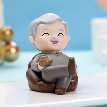 Милая статуя бабушки, фигурка пожилой пары, фигурка торта, кукла для дедушки
