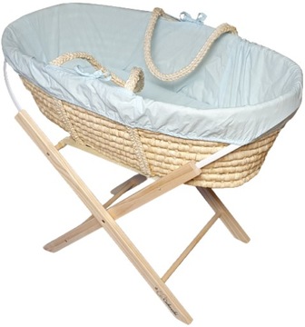 Cichoszki Zestaw Premium z pościelą Kosz + Materac 3cm + Stojak lakierowany