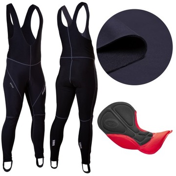 Spodnie KOLARSKIE DŁUGIE SOFTSHELL 3XL MĘSKIE CIEPŁE GRUBE Z WKŁADKĄ ŻELOWĄ