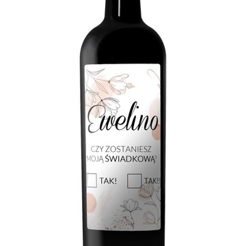 PROŚBA ŚWIADKOWANIE ŚWIADKOWA ETYKIETA NA WINO Y3