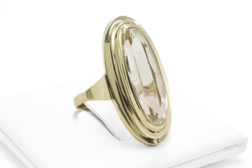 ZŁOTY PIERŚCIONEK AU 585 RETRO VINTAGE AKWAMARYN 5,0 CT