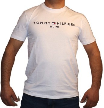 Tommy Hilfiger Koszulka T-shirt biała logo Tee L