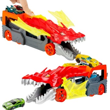 MEGA DRAGON Hot Wheels Smok Wyrzutnia Zestaw Prezent Komunia Dzień Dziecka