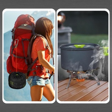 Большой набор туристической посуды 18 в 1, сковородки для кемпинга XL