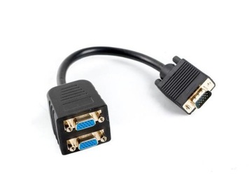 Kabel adapter/splitter Lanberg AD-0020-BK VGA (M) -> 2x VGA (F) 0,2m cza