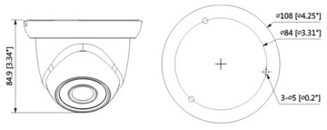 КУПОЛЬНАЯ IP-КАМЕРА IPC-HDW1230S-0280B-S5 - 1080p 2,8 мм DAHUA