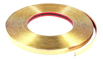 ГИБКАЯ ХРОМИРОВАННАЯ ЛЕНТА ЗОЛОТАЯ 14 ММ
