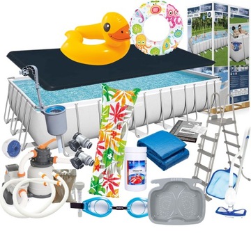 Bestway 56475 Basen ogrodowy stelażowy 21w1 732x366x132cm Pompa piaskowa