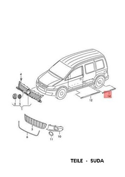 LIŠTA DVEŘE LEVÝ CADDY III 03.04-06.10
