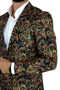 GIOVANNI PERA Marynarka męska D612 PAISLEY, kwiaty, elegancka 64 4XL