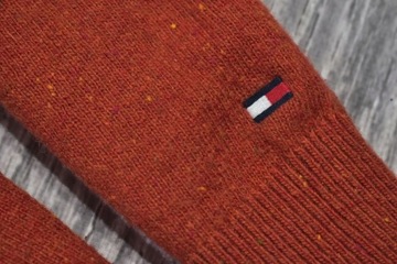 Tommy Hilfiger Logowany Sweter Wełna Łaty / M