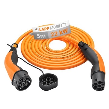 Kabel EV z pamięcią kształtu Type 2 LAPP orange 5m
