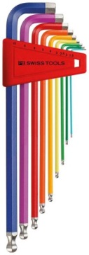 Sada úhlových klíčů imbus 9dílná Hex 1,5-10 mm Rainbow Pb Swiss Tools