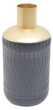 WAZON NA KWIATY TRAWĘ PAMPAS METALOWY CZARNY L