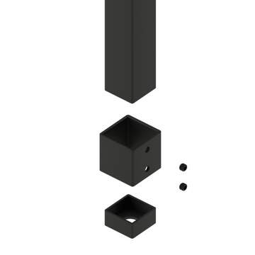 Держатель переходного фланца перпендикулярный прямой профиль балюстрады арфы 25х25мм