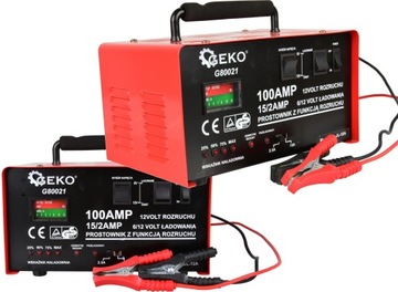 GEKO PROSTOWNIK AKUMULATOROWY Z ROZRUCHEM 100A 6V/12V ŁADOWARKA G80021