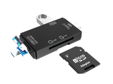АДАПТЕР КАРТРИДЕР SD MicroSD TF USB USB-C MICRO USB OTG PLUG & PLAY 5в1