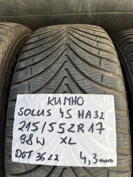 4X ВСЕСЕЗОННЫЕ ШИНЫ KUMHO SOLUS 4S HA32 215/55 R17 XL 2022R.