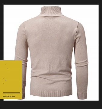 męski sweter z golfem jednolity kolor Wypoczynek