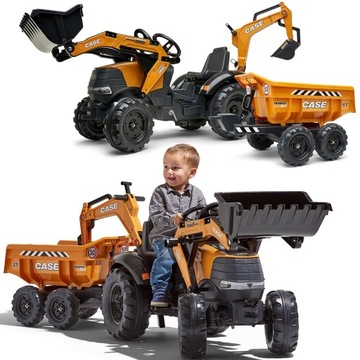 FALK TRAKTOR CASE IN BACKHOE KOPARKA PRZYCZEPKA POMARAŃCZOWY OD 3 LAT
