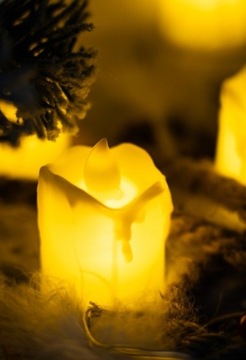 ŚWIECA Świeczka NA BATERIE z 6 cm Lampion WKŁAD Świeczka LED Wosk Płomień