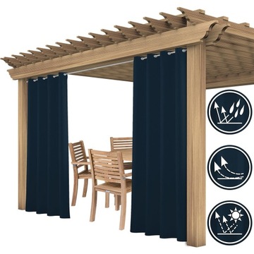 ZASŁONY OGRODOWE 155x240 WODOODPORNE ZASŁONA NA TARAS DO ALTANY PRZELOTKI