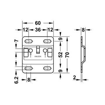 Zawieszka meblowa do szafek CAMAR 807 L+P 240KG + zaślepka Biała ORYGINALNA