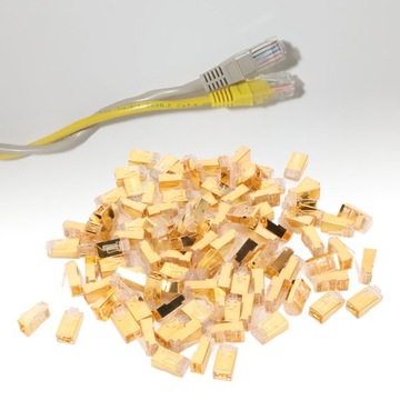 100 шт. проходные разъемы RJ45 CAT6e, чистый