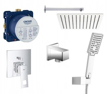 Bateria podtynkowa GROHE EUROCUBE deszczownica SLIM 30x30 cm.