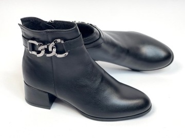 Botki Clasicco damskie na obcasie czarne 5169 37