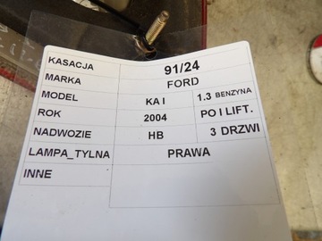 FORD KA I SVĚTLO ZADNÍ PRAVÁ
