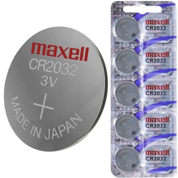 Bateria CR2032 3V Maxell Guzikowa Litowa 5 szt Zegar Pilot Oryginalna x5