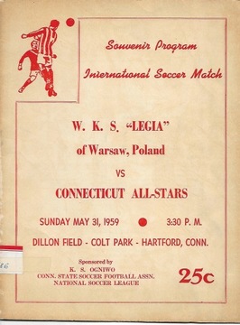 W.K.S. LEGIA vs CONNECTICUT ALL-STARS 1959
