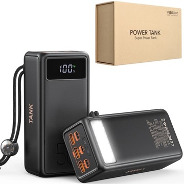 VEGER POWER BANK 3xUSB 2xUSB-C 56000mAh 130W QC PD DO MACBOOK DRONA LAPTOPA