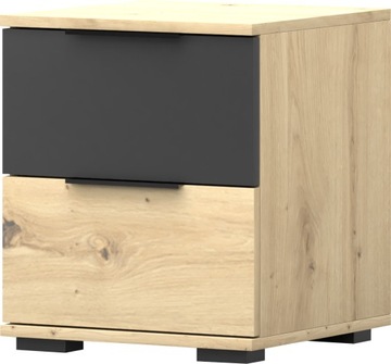 Stolik nocny WERONA sypialnia artisan czarny szuflady