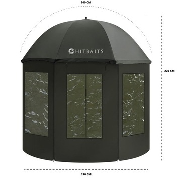 ЗОНТ ДЛЯ РЫБАЛКИ, ПАЛАТКА ДЛЯ РЫБЫ, С КРЫШКОЙ И БОКОВИНАМИ, ВОДОНЕПРОНИЦАЕМЫЙ, 240 см