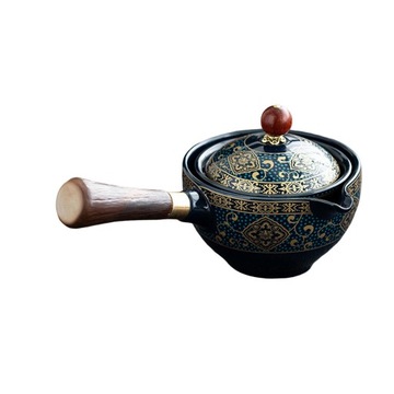czajnik do kawy Ceramic Teapot granatowy z filiżankami