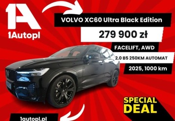 Volvo XC60 II Crossover Facelifting 2.0 B5 250KM 2025 Volvo XC 60 Volvo XC 60 B5 B AWD Ultra Black Edition 2.0 Hybryda 250KM
