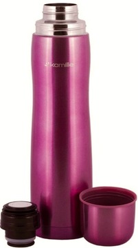 ДЕТСКИЙ ТЕРМОС ДЛЯ ШКОЛЫ 1л розовый + стальная дорожная кружка ТУРИСТ