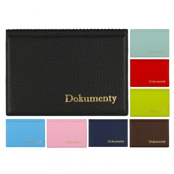 minimalistyczna OKŁADKA na DOKUMENTY różne kolory KM PLASTIK ochronne ETUI