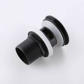 Сифон, черный, латунная пробка клик-клак для умывальника