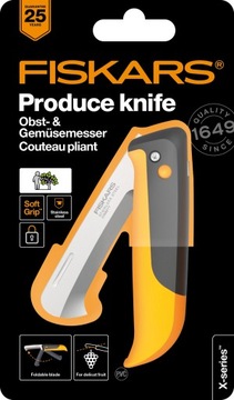 FISKARS X-SERIES K80 Изогнутый складной нож для заготовки грибов, фруктов и овощей