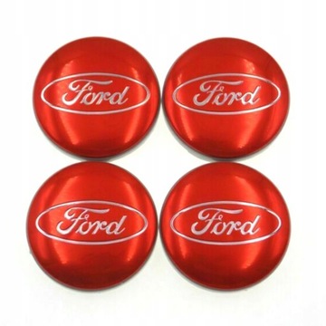 FORD 4szt DEKIELEK KAPSLE czerwony logo 54mm