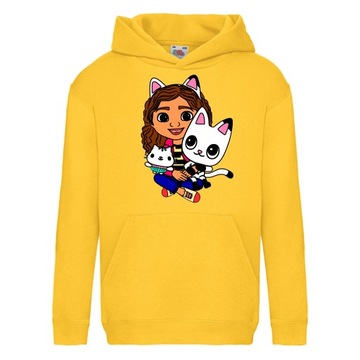 BLUZA KOCI DOMEK GABI Z KAPTUREM 128 cm 7-8 LAT