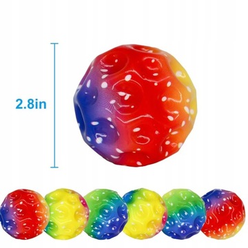 6x MINI PIŁKA MOON Z WYSOKIM ODBICIEM BOUNCY BALL
