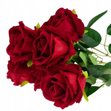 БУКЕТ ИЗ 7 бархатных РОЗ, как настоящие, красная бархатная роза, не окрашивается, 7 шт.