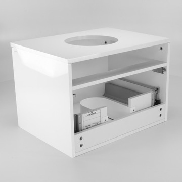 Модный настенный шкафчик для ванной комнаты с ящиком под умывальник без сборки, белый.