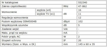 TELEVES Домашний усилитель 5 выходов 552340