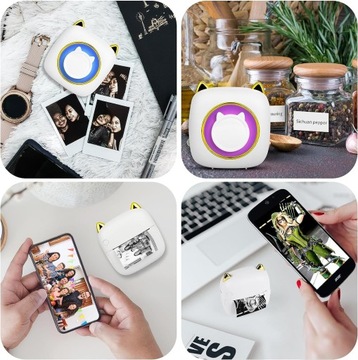 PRZENOŚNA MINI DRUKARKA TERMICZNA DRUKARKA FOTOGRAFICZNA Z SIEDMIOKOLOROWĄ