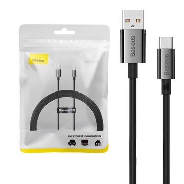 BASEUS SZYBKI KABEL PRZEWÓD USB-A DO USB TYPU C DO TELEFONU QC PD 100W 1,5M